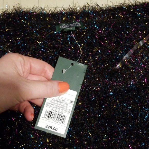 Wild Fable Black Rainbow Metallic Sweater - Picture 4 of 6